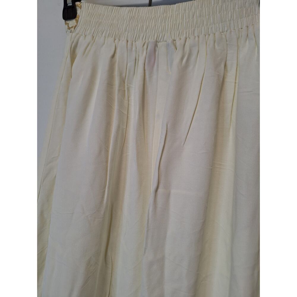 Addiction Vintage White Cream Gold Skirt Size 3 - Picture 5 of 7